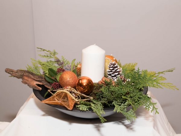 Kerststuk op luxe schaal