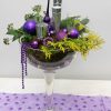 Kerststuk in grote 'wijnglas'-bokaal