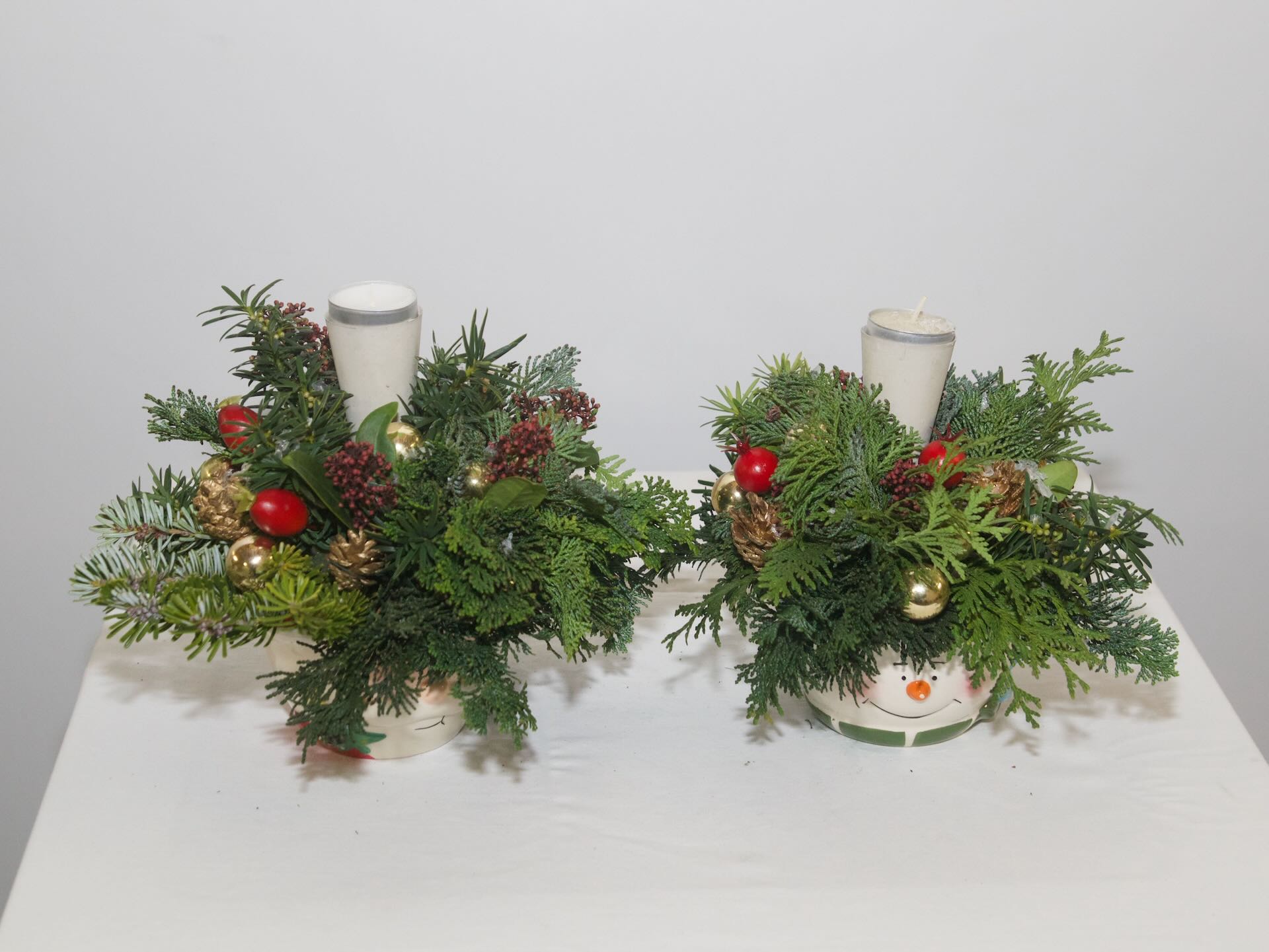 Twee 'matching' kerststukjes